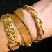 Leather Wrap Bracelet THE HALEY In Camel and Gold