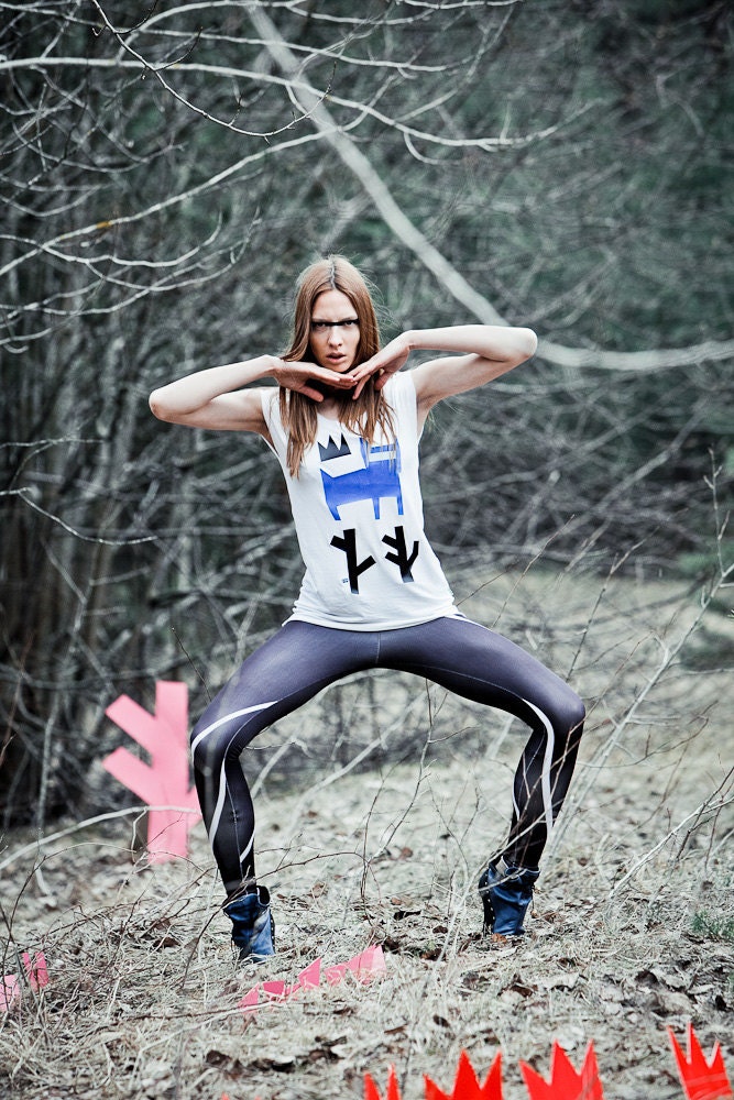 White Stroke leggings