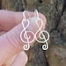Silver wire Treble Clef Earrings