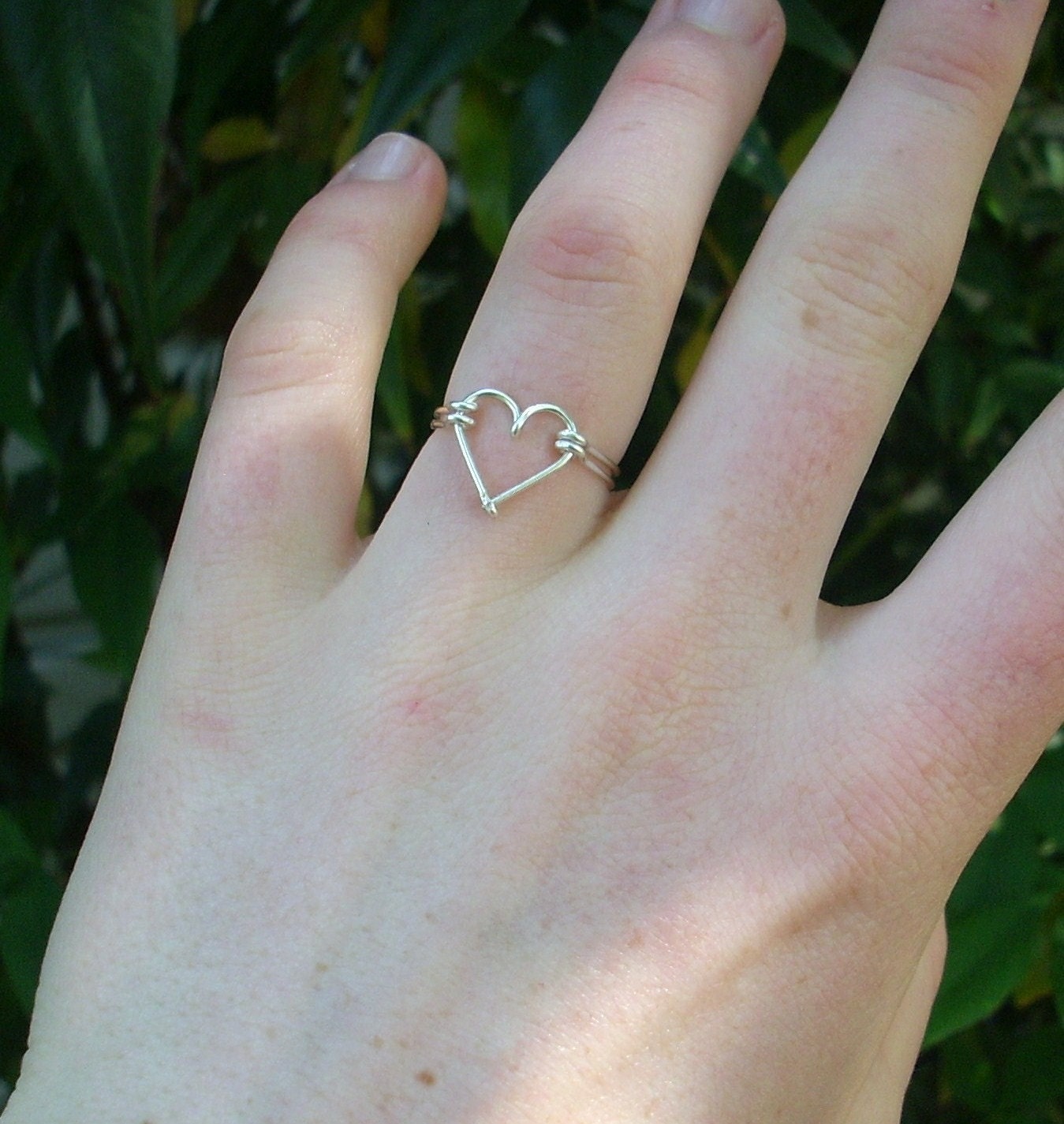 Silver wire Heart ring