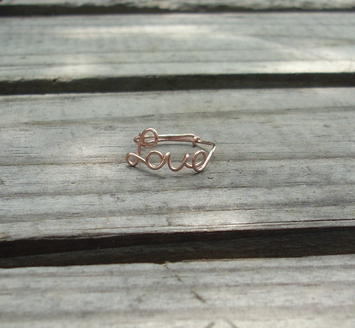 14K Rose Gold LOVE Ring.