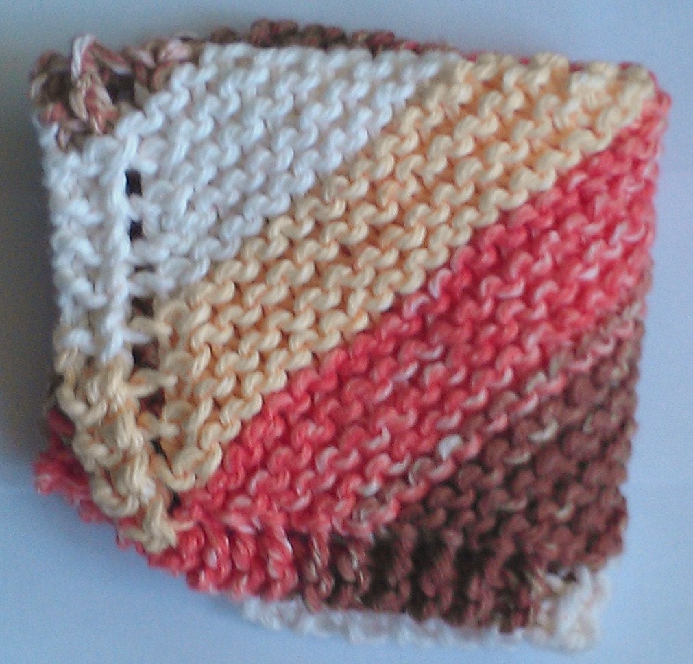 Natural Stripes Knit Dish or Wash Cloth