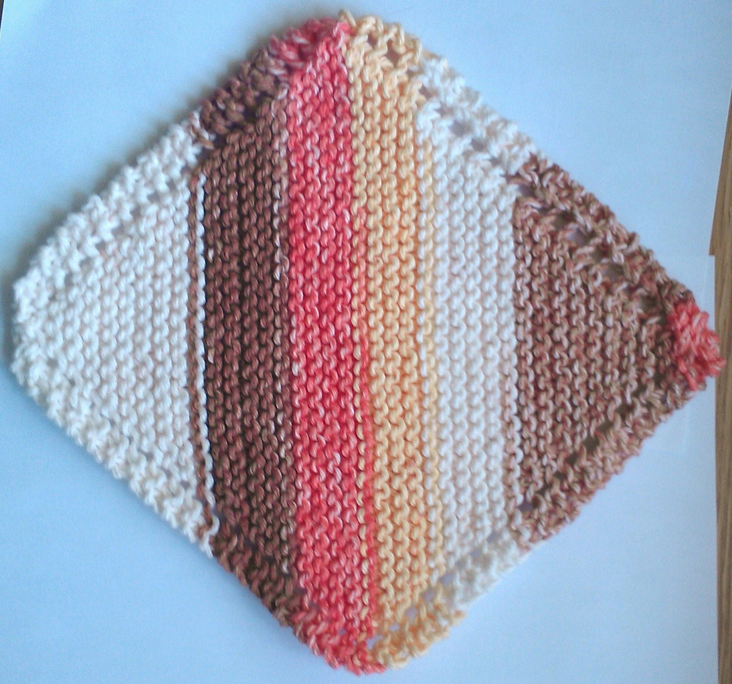 Natural Stripes Knit Dish or Wash Cloth