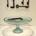 Vintage 1950s Pale Blue Glass Cake Stand