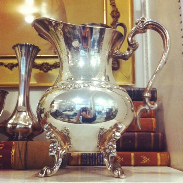 Vintage 1960s Silver Plate Equestrian Trophy Pitcher
