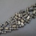 Vintage Sterling Bracelet signed Kramer in Rhinestones - set in sterling silver setting with safety chain makes a beautiful bridal bracelet