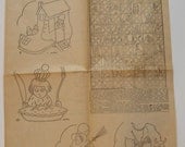 Free Shipping   RARE  1930's Vintage Mother Goose Nursery Rhyme Embroidery Quilt Pattern From Seattle Star Newspaper