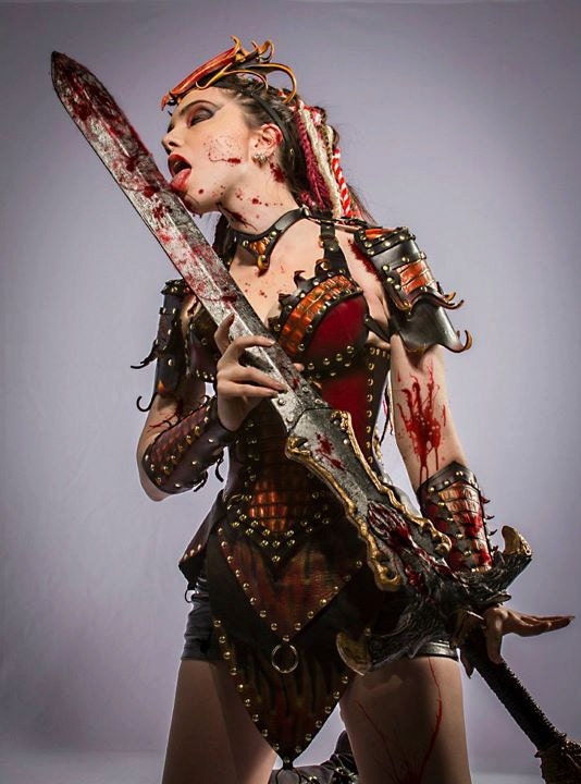 Ladies' Leather Red Dragon Slayer Fantasy Armor