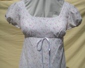 Regency Dress, Gown. Jane Austen. Pink and White Print Cotton. READY TO SHIP