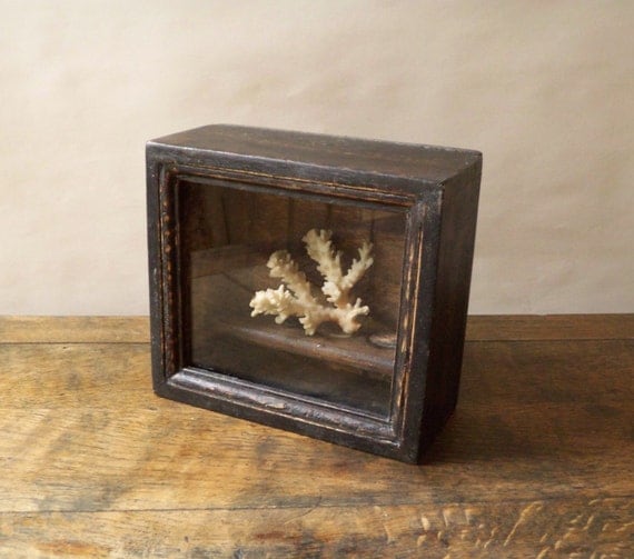 small square dark wood shadow box frame by restlessgeneralstore