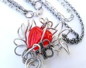 Wire Wrapped Heart Positive Pendant Handmade Jewelry Gift Love Today Charm Three Chain Necklace