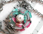 Teen Girl Jewelry Recycled Arizona Tea Can Rose Necklace Teen Girl Gift Free Shipping USA - N105