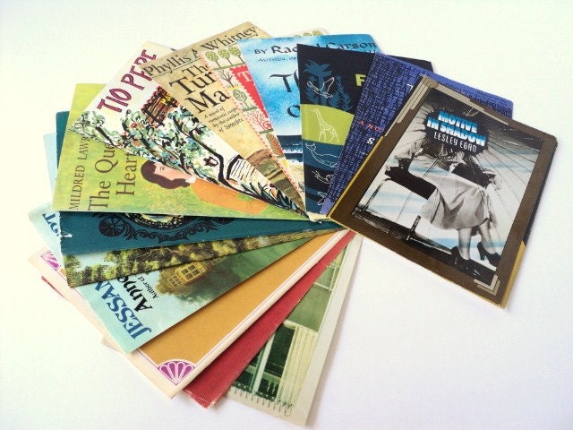 Unique Stationery Letter Writing Note Paper made from Upcycled Vintage Book Dust Jackets Set of 50  Eco Friendly