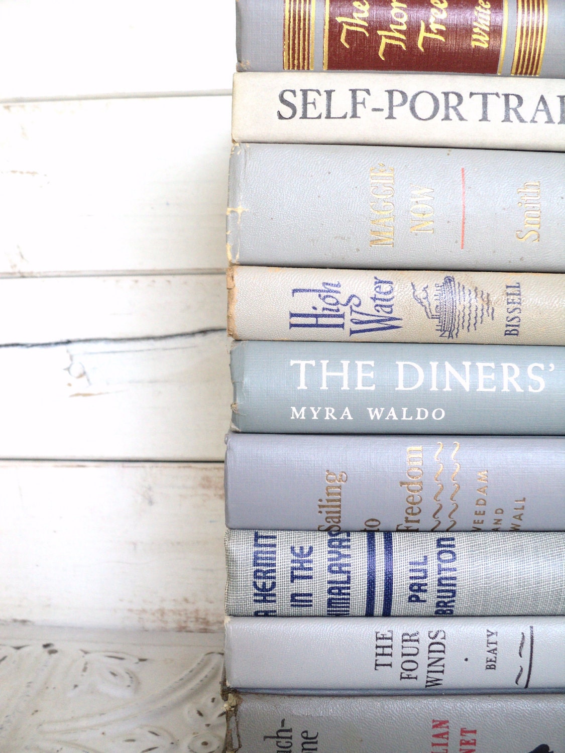 Shades of Gray Books Instant Library Book Collection by Color Bundle Vintage Decorative Books Photography Props Grey French Country
