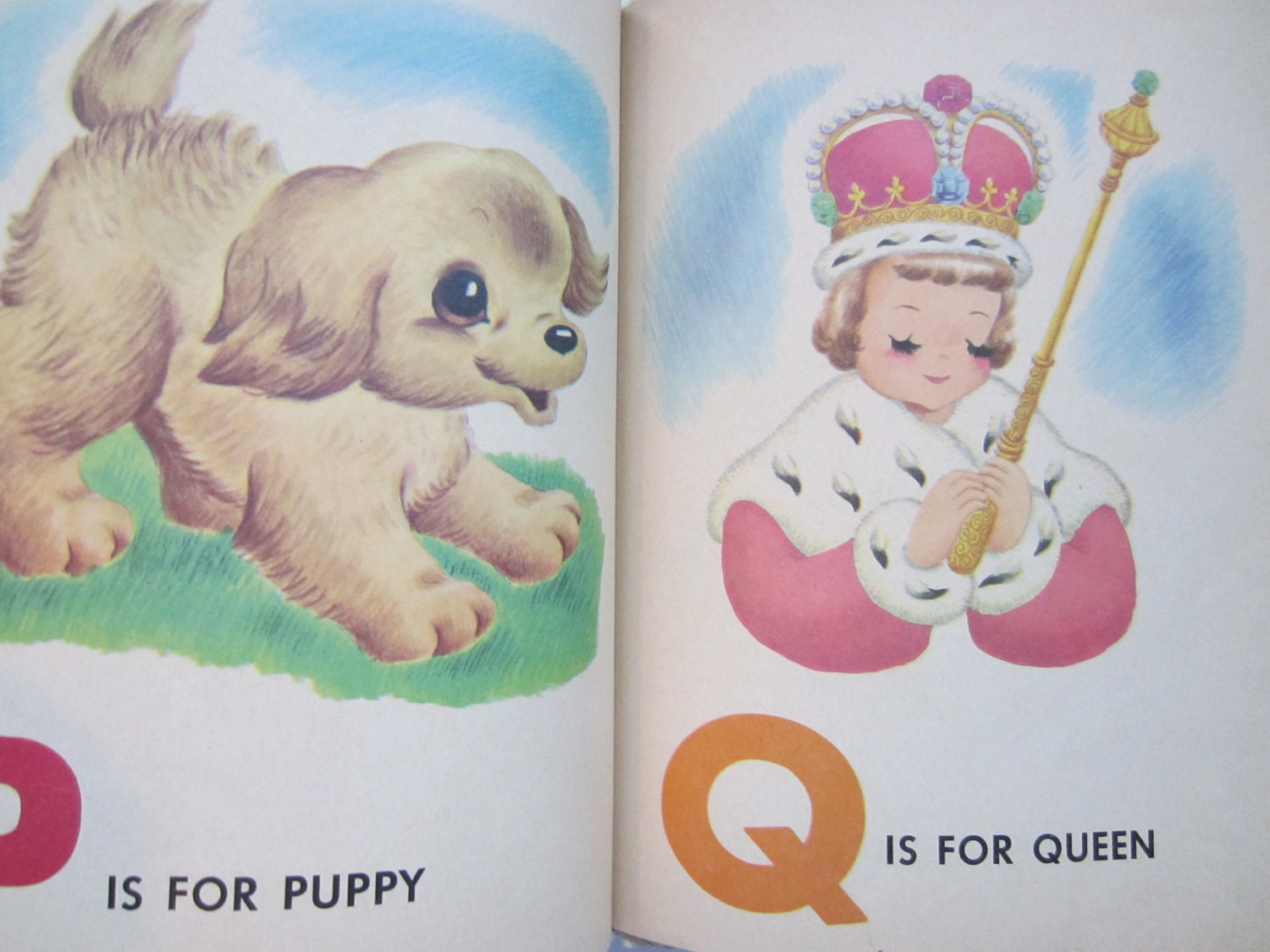 1950s Vintage Alphabet Book, ABC Book