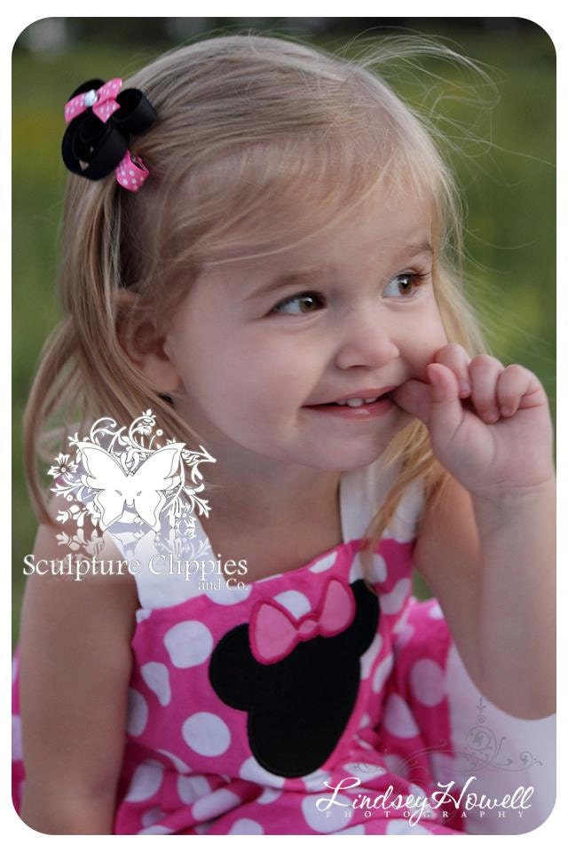 Red or Pink Inspired Minnie Mouse Ribbon Sculpture Bows. Free Ship Promo.