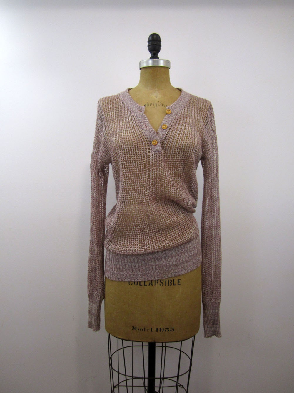 open knit lavender slouch sweater (s/m)