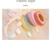Roll Fabric Reform Tape Decoration for Diary Photo Note etc - minicheck
