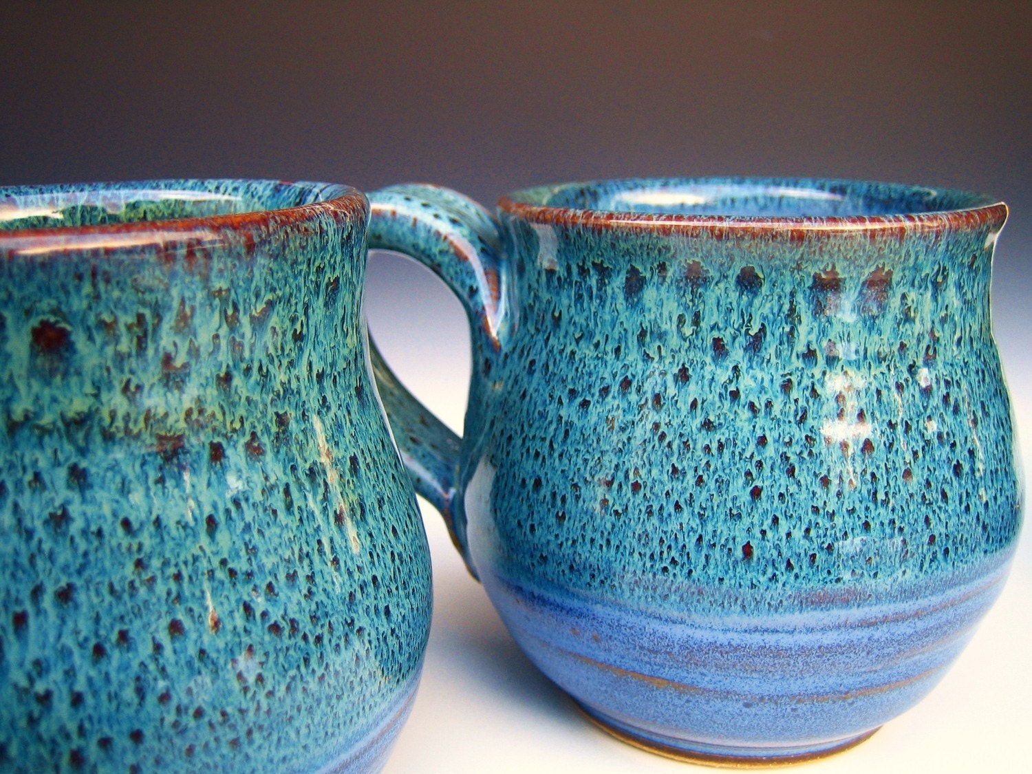 Large Coffee Mug - Aqua-Blue-Green Glaze