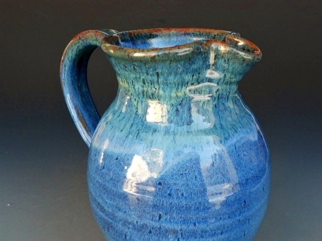 Lemonade Pitcher Blue Flower Vase