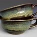 French Onion Soup Bowl Mug Green Glaze
