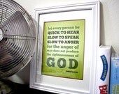 Scripture Art Print / Bible Verse / James 1 / 8x10