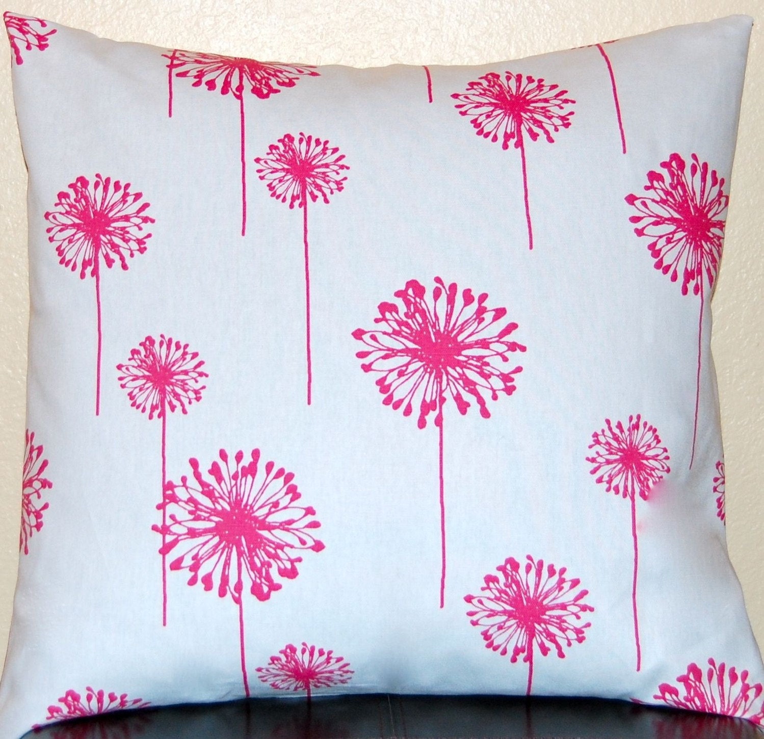 Chevron Pillows Decorative Pillow Covers Accent Pillows Cushion Covers 16 x 16 Inches - Hot Pink Zig Zag Chevron on White