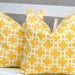 Yellow Throw Pillow Covers Accent Pillows Decorative Pillows Chain Link Pillow Covers 20 x 20 Inches