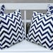 MEMORIAL DAY SALE Chevron Pillows Accent Pillows Decorative Pillow Covers Combo  20 x 20 Inches with 18 x 18 Inches - Navy and White Chain