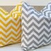Decorative Throw PIllows Accent Pillows Cushion Covers Missoni Style Bright Yellow and Gray Chevron Pillow Covers 20 x 20 Inches