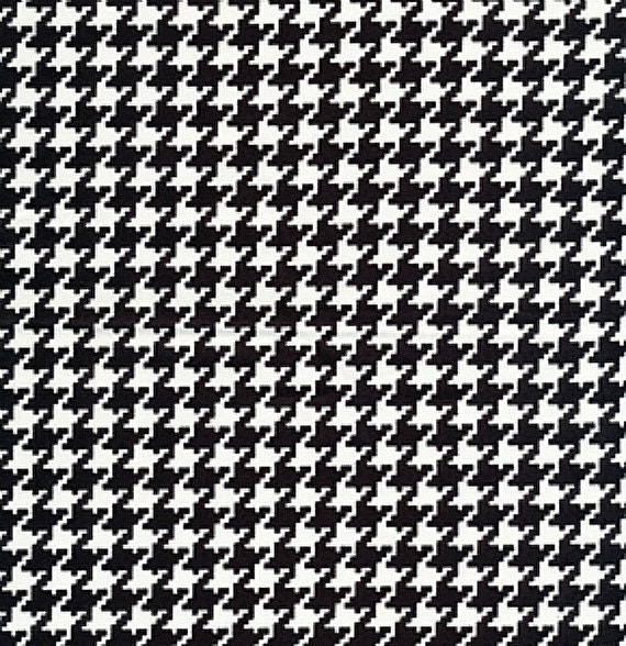 Black & White Houndstooth 100% Cotton Fabric by OneBellaVita