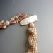 RESERVED FOR JUDY B. Twilight Garden Spiral Necklace Ivory, Copper, Aqua