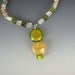 Jewelry Pendant Venetian Foil Glass Moonstone, Peridot, Citrine Necklace