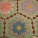 Grandmother's Flower Garden Vintage Quilt Piece - Unusual and Lovely Colors - 8 Flowers