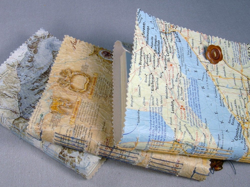 Custom Wraparound Canvas Map Journal for Your Trip