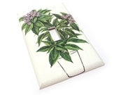 Garden party light switch cover - purple green white botanical switchplate - ReconPapier