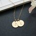 Two discs initial necklace, gold - personalized initial charm necklace, dainty gold necklace, family necklace, couple, friendship