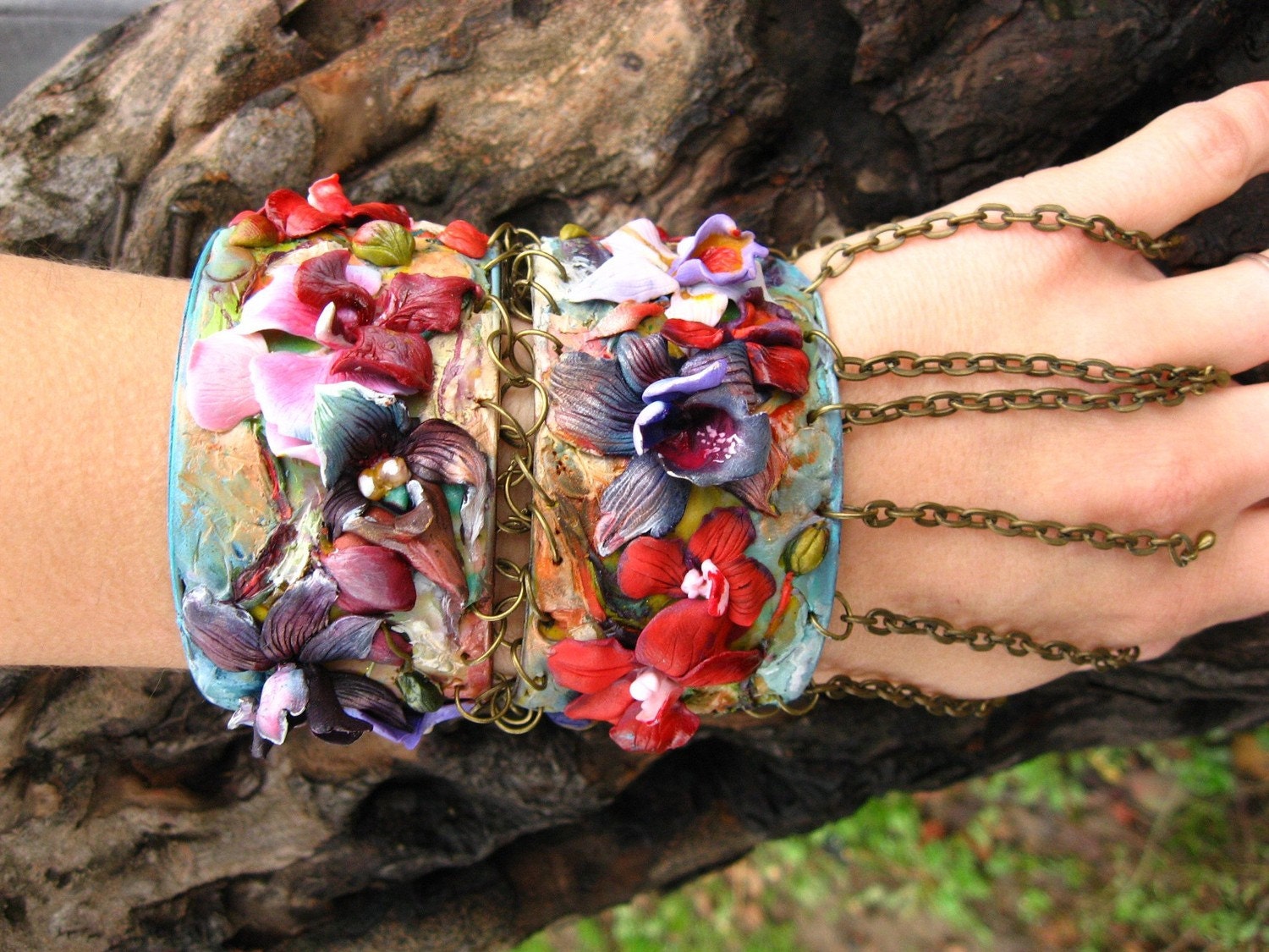Aram - orchids - double bracelet
