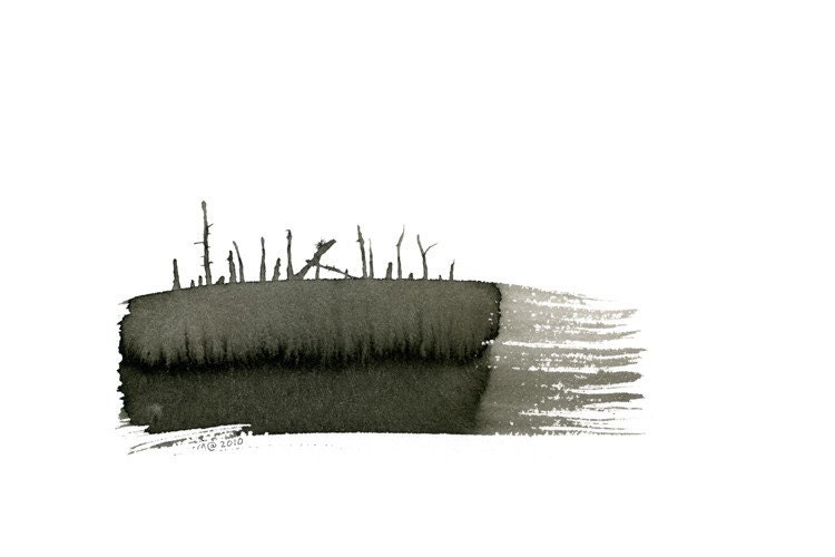 Wetland - Original ink drawing