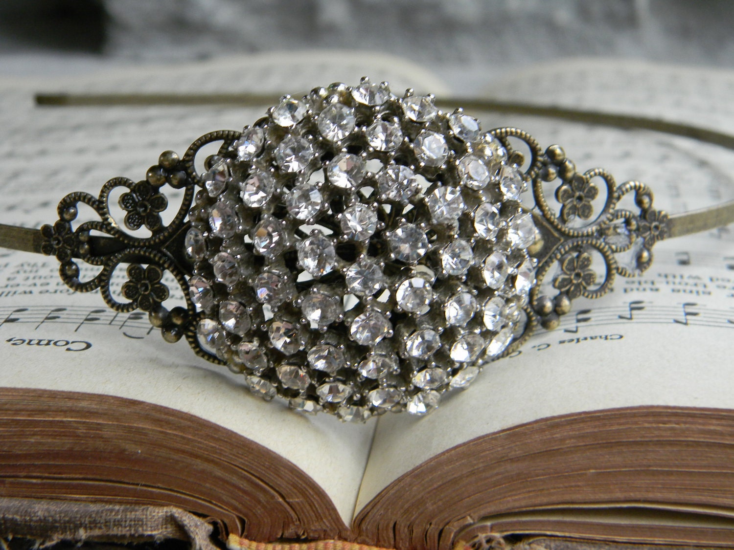 Bridal Headpiece Bridesmaid Hair Accessories Wedding Headband hair wreath Vintage Victorian Wedding Headband Collage, Bride Hair