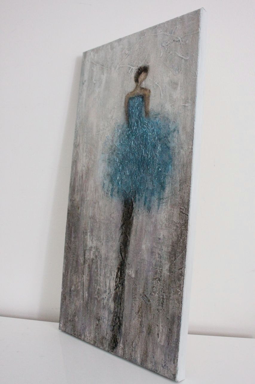 Figurative Painting   dancer woman textured   Anything 12 x 24  Swalla Studio