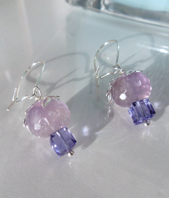 Amethyst glow with swarovski crystal cubes
