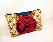 African Fabric Cosmetic Bag Zip Pouch Cosmetic Case Makeup Bag
