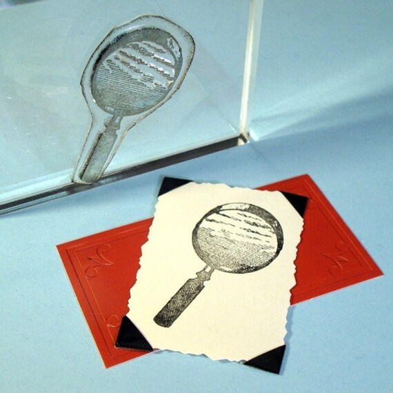 Magnifying Glass Clear Polymer Rubber Stamp by BlueDiamondStamps