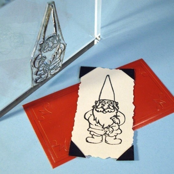 Garden Gnome Clear Polymer Rubber Stamp by BlueDiamondStamps