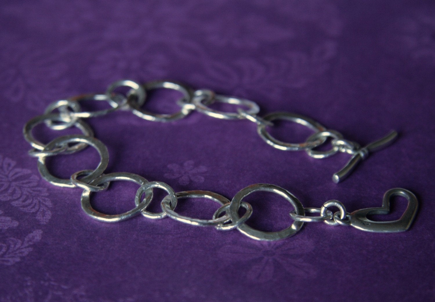 THE STAPLE BRACELET - fine silver hammered link bracelet
