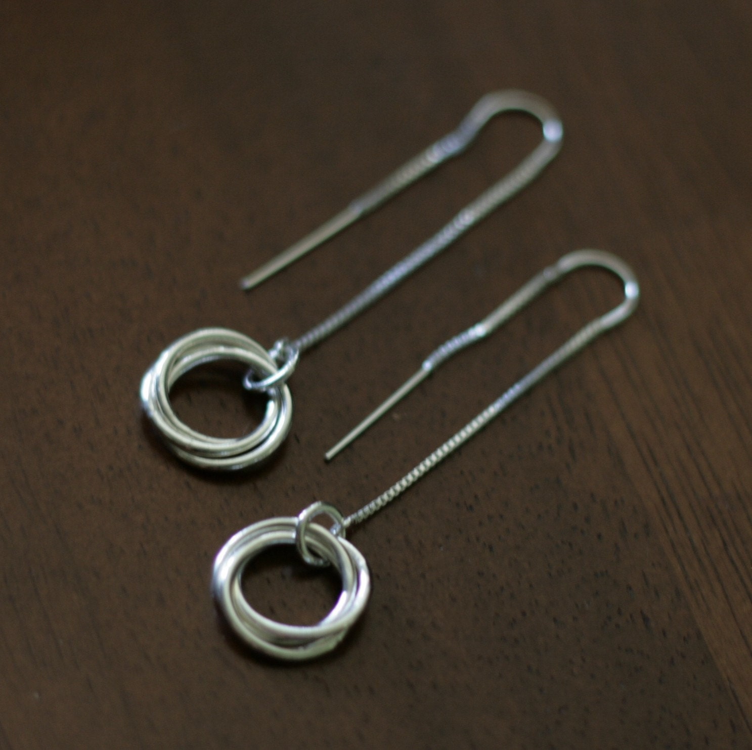 MINI HULA HOOPS -fine silver intertwined hoop earrings