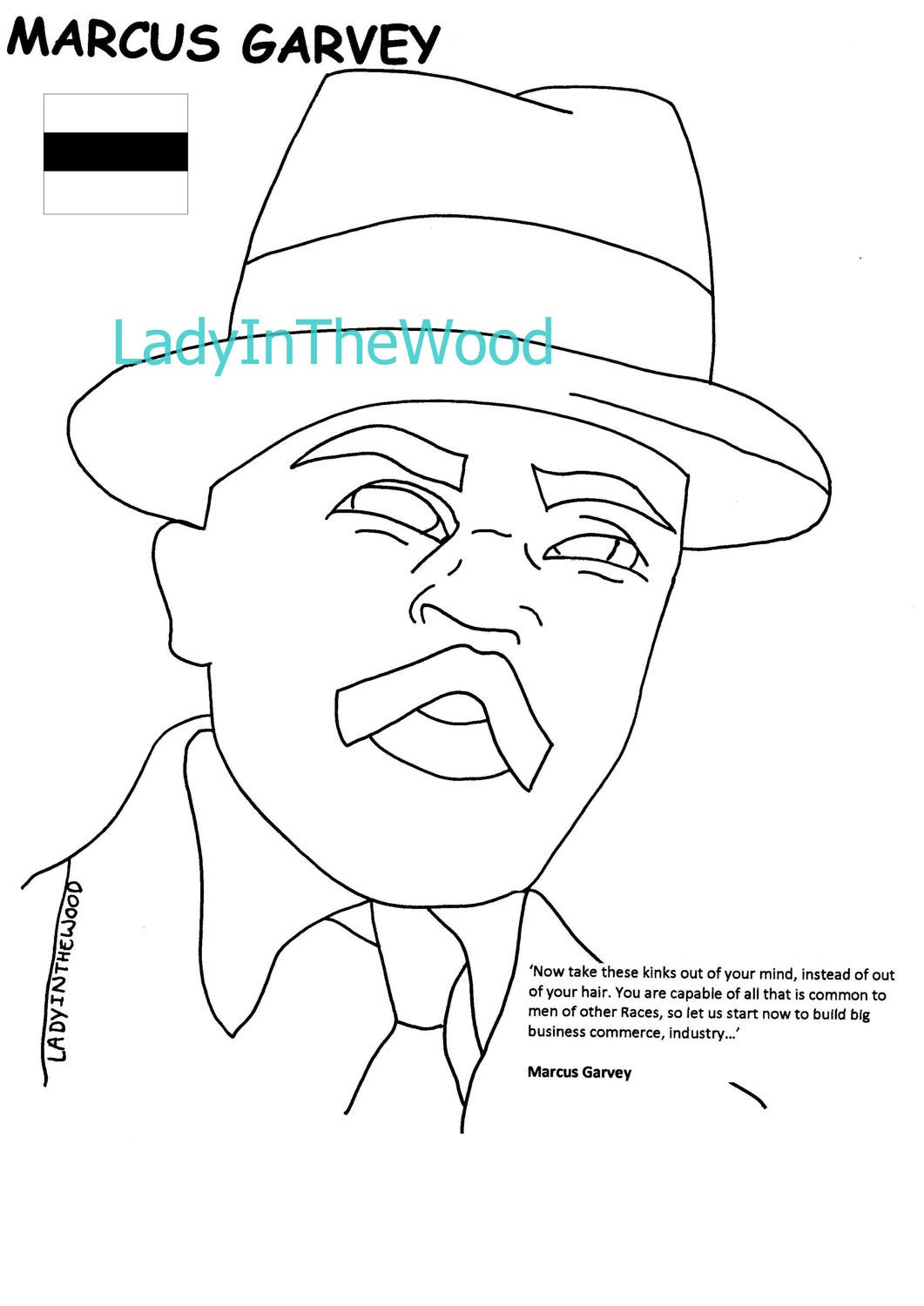 Marcus Garvey Coloring Pages Sketch Coloring Page