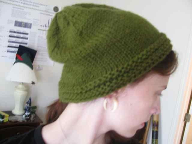 Simple Knit Beanie in Forest Green