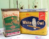 Vintage Advertising Antique Cigar Tin Set of Two